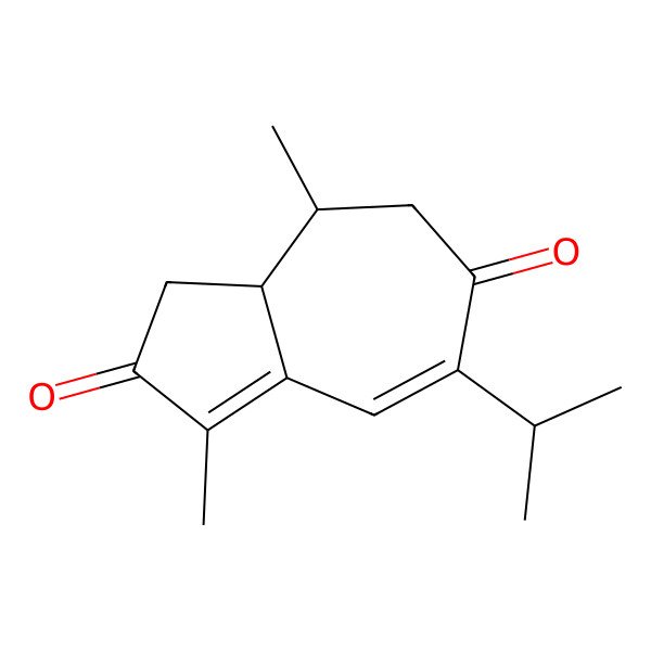 2D Structure of (8S,8aR)-3,8-dimethyl-5-propan-2-yl-1,7,8,8a-tetrahydroazulene-2,6-dione
