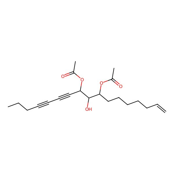 2D Structure of [(8S,9R,10S)-10-acetyloxy-9-hydroxyheptadec-1-en-11,13-diyn-8-yl] acetate