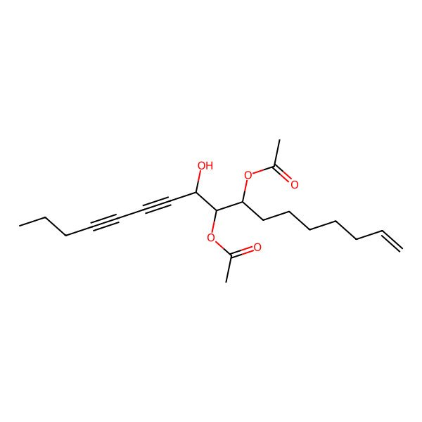2D Structure of [(8S,9R,10S)-9-acetyloxy-10-hydroxyheptadec-1-en-11,13-diyn-8-yl] acetate