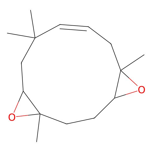 2D Structure of (8Z)-1,6,10,10-tetramethyl-5,13-dioxatricyclo[10.1.0.04,6]tridec-8-ene