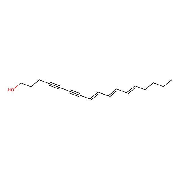 2D Structure of (8Z,10E,12E)-heptadeca-8,10,12-trien-4,6-diyn-1-ol