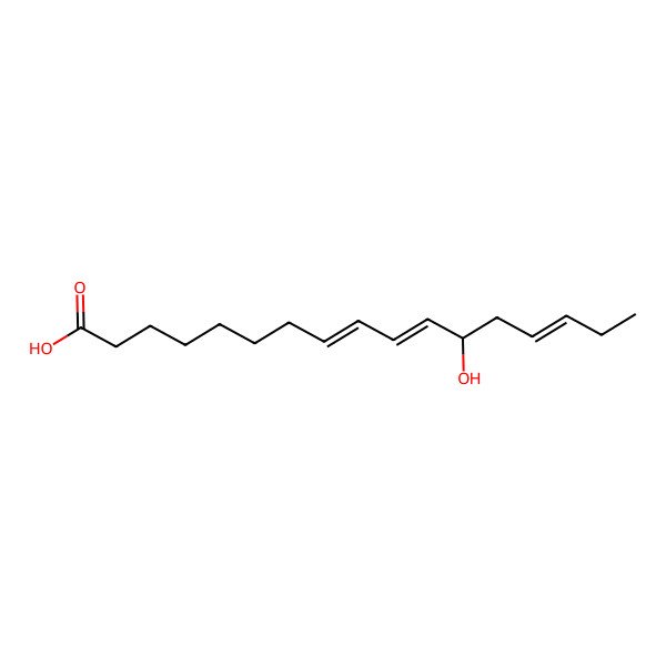 2D Structure of (8Z,10E,12R,14Z)-12-hydroxyheptadeca-8,10,14-trienoic acid