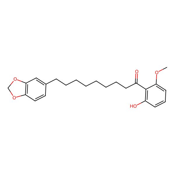 2D Structure of 9-(1,3-Benzodioxol-5-yl)-1-(2-hydroxy-6-methoxyphenyl)-1-nonanone
