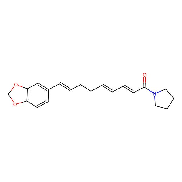 2D Structure of 9-(1,3-Benzodioxol-5-yl)-1-pyrrolidin-1-ylnona-2,4,8-trien-1-one