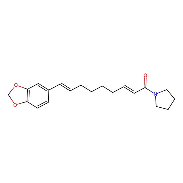 2D Structure of 9-(1,3-Benzodioxol-5-yl)-1-pyrrolidin-1-ylnona-2,8-dien-1-one 2D Structure of 9-(1,3-Benzodioxol-5-yl)-1-pyrrolidin-1-ylnona-2,8-dien-1-one