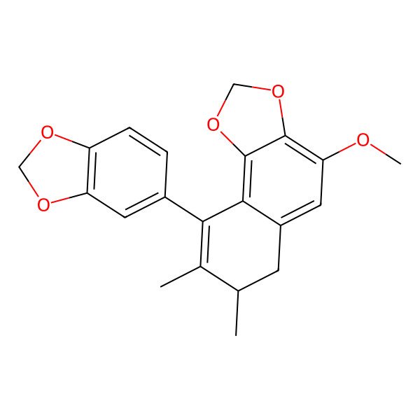 2D Structure of 9-(1,3-Benzodioxol-5-yl)-4-methoxy-7,8-dimethyl-6,7-dihydrobenzo[g][1,3]benzodioxole