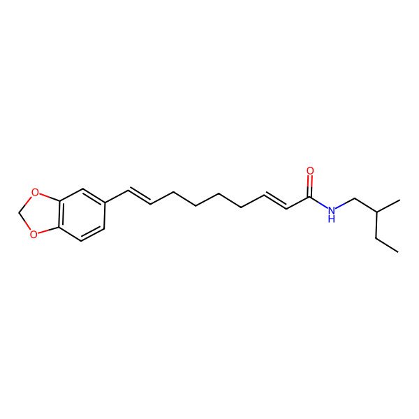 2D Structure of 9-(1,3-benzodioxol-5-yl)-N-(2-methylbutyl)nona-2,8-dienamide
