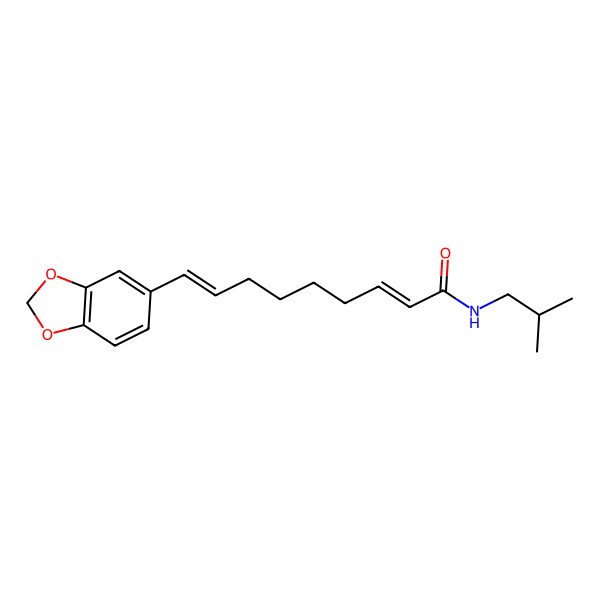 2D Structure of 9-(1,3-benzodioxol-5-yl)-N-(2-methylpropyl)nona-2,8-dienamide