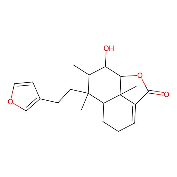 2D Structure of 9-[2-(Furan-3-yl)ethyl]-11-hydroxy-9,10,12-trimethyl-2-oxatricyclo[6.3.1.04,12]dodec-4-en-3-one