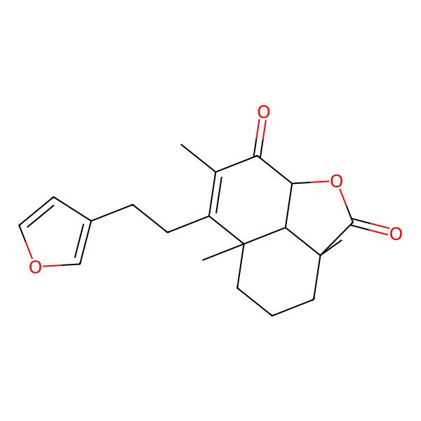 2D Structure of 9-[2-(Furan-3-yl)ethyl]-4,8,10-trimethyl-2-oxatricyclo[6.3.1.04,12]dodec-9-ene-3,11-dione