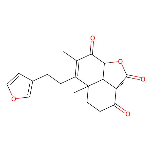 2D Structure of 9-[2-(Furan-3-yl)ethyl]-4,8,10-trimethyl-2-oxatricyclo[6.3.1.04,12]dodec-9-ene-3,5,11-trione