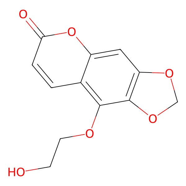 2D Structure of 9-(2-Hydroxyethoxy)-6H-1,3-dioxolo[4,5-g][1]benzopyran-6-one