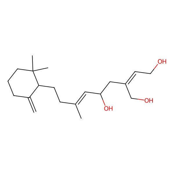 2D Structure of 9-(2,2-Dimethyl-6-methylidenecyclohexyl)-3-(hydroxymethyl)-7-methylnona-2,6-diene-1,5-diol