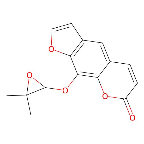 2D Structure of 9-[(2S)-3,3-dimethyloxiran-2-yl]oxyfuro[3,2-g]chromen-7-one