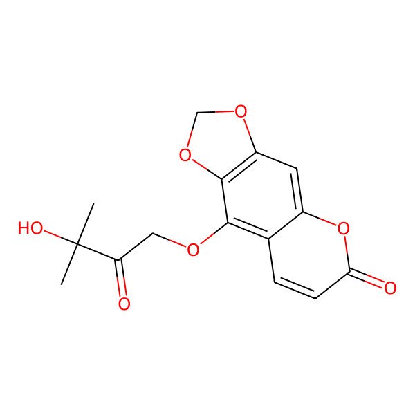2D Structure of 9-(3-Hydroxy-3-methyl-2-oxo-butoxy)-[1,3]dioxolo[4,5-g]chromen-6-one