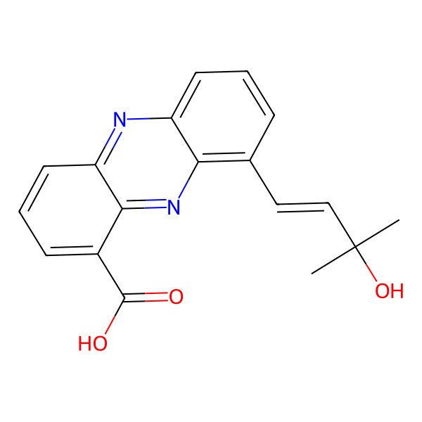 2D Structure of 9-(3-Hydroxy-3-methylbut-1-enyl)phenazine-1-carboxylic acid