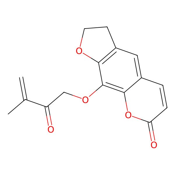 2D Structure of 9-(3-Methyl-2-oxobut-3-enoxy)-2,3-dihydrofuro[3,2-g]chromen-7-one