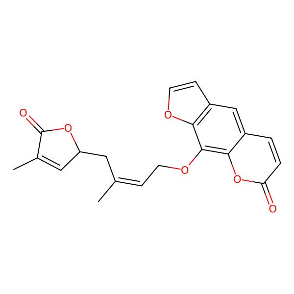 2D Structure of 9-[3-methyl-4-(4-methyl-5-oxo-2H-furan-2-yl)but-2-enoxy]furo[3,2-g]chromen-7-one
