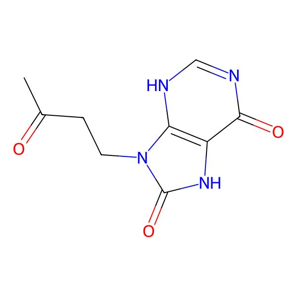 2D Structure of 9-(3-oxobutyl)-3,7-dihydropurine-6,8-dione