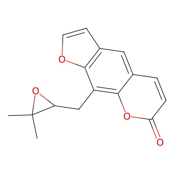 2D Structure of 9-[(3,3-Dimethyloxiran-2-yl)methyl]furo[3,2-g]chromen-7-one