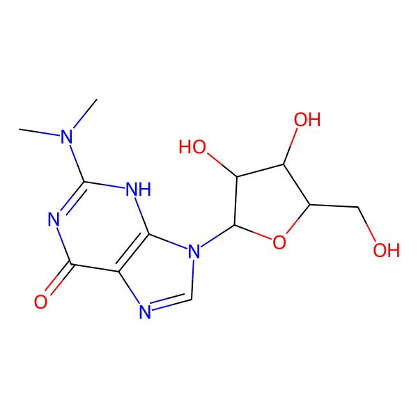 2D Structure of 9-[3,4-dihydroxy-5-(hydroxymethyl)oxolan-2-yl]-2-(dimethylamino)-3H-purin-6-one