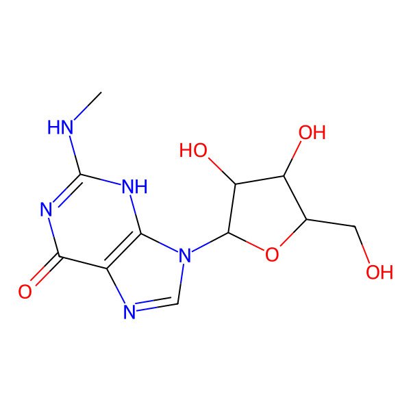 2D Structure of 9-[3,4-dihydroxy-5-(hydroxymethyl)oxolan-2-yl]-2-(methylamino)-3H-purin-6-one
