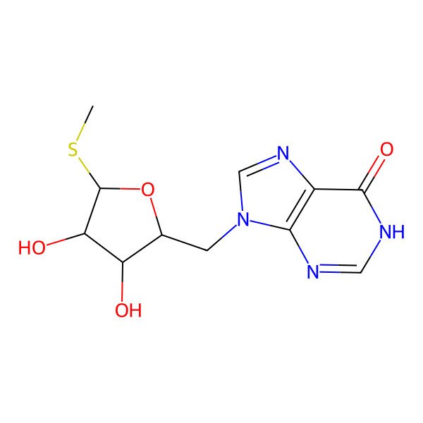 2D Structure of 9-[(3,4-dihydroxy-5-methylsulfanyloxolan-2-yl)methyl]-1H-purin-6-one