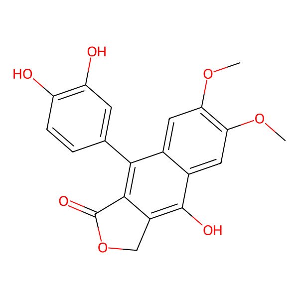 2D Structure of 9-(3,4-dihydroxyphenyl)-4-hydroxy-6,7-dimethoxy-3H-benzo[f][2]benzofuran-1-one