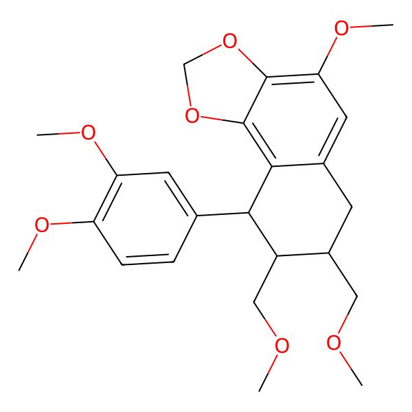 2D Structure of 9-(3,4-Dimethoxyphenyl)-4-methoxy-7,8-bis(methoxymethyl)-6,7,8,9-tetrahydrobenzo[g][1,3]benzodioxole