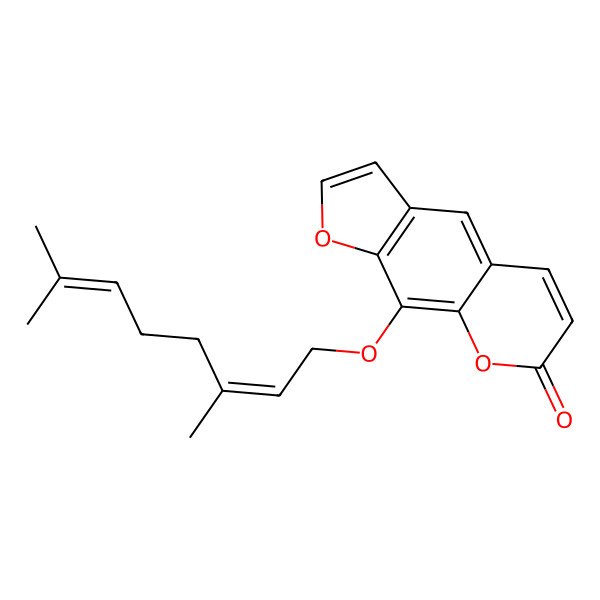 2D Structure of 9-[(3,7-Dimethyl-2,6-octadien-1-yl)oxy]-7H-furo[3,2-g][1]benzopyran-7-one