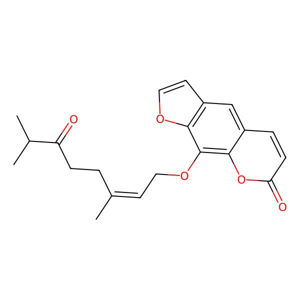 2D Structure of 9-(3,7-Dimethyl-6-oxooct-2-enoxy)furo[3,2-g]chromen-7-one