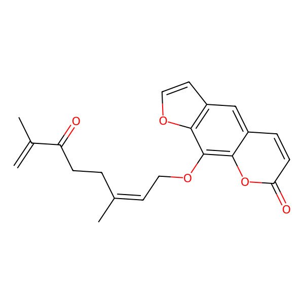 2D Structure of 9-(3,7-Dimethyl-6-oxoocta-2,7-dienoxy)furo[3,2-g]chromen-7-one