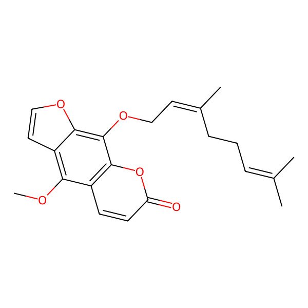 2D Structure of 9-(3,7-Dimethylocta-2,6-dienoxy)-4-methoxyfuro[3,2-g]chromen-7-one