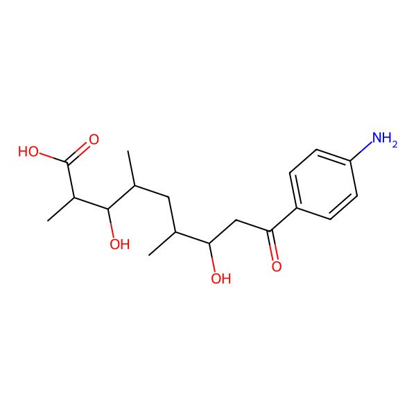 2D Structure of 9-(4'-Aminophenyl)-3,7-dihydroxy-2,4,6-trimethyl-9-oxo-nonoic acid