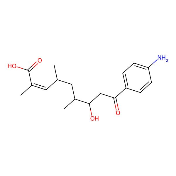 2D Structure of 9-(4-Aminophenyl)-7-hydroxy-2,4,6-trimethyl-9-oxonon-2-enoic acid