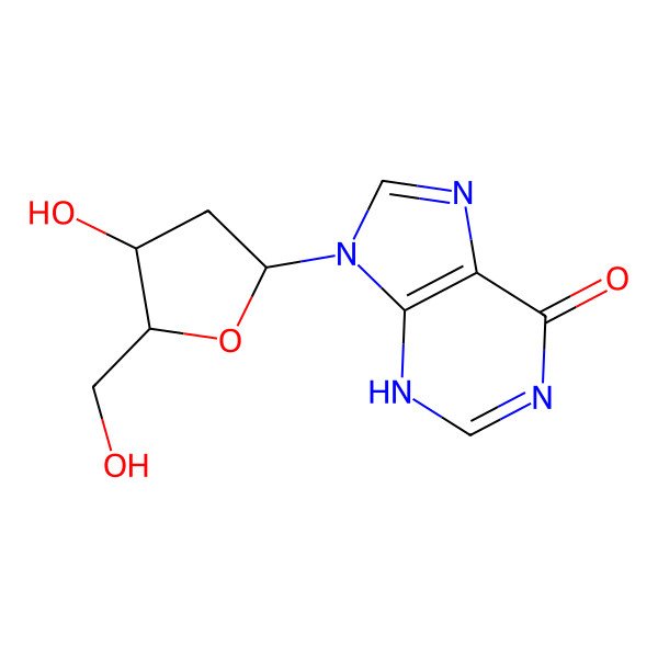 2D Structure of 9-[4-hydroxy-5-(hydroxymethyl)oxolan-2-yl]-3H-purin-6-one