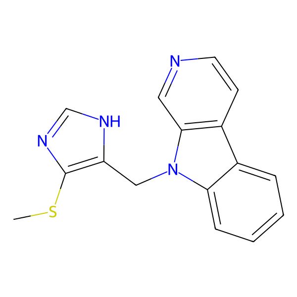 2D Structure of 9-[(4-methylsulfanyl-1H-imidazol-5-yl)methyl]pyrido[3,4-b]indole