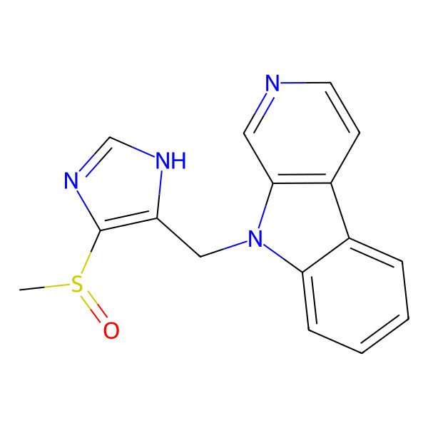 2D Structure of 9-[(4-methylsulfinyl-1H-imidazol-5-yl)methyl]pyrido[3,4-b]indole