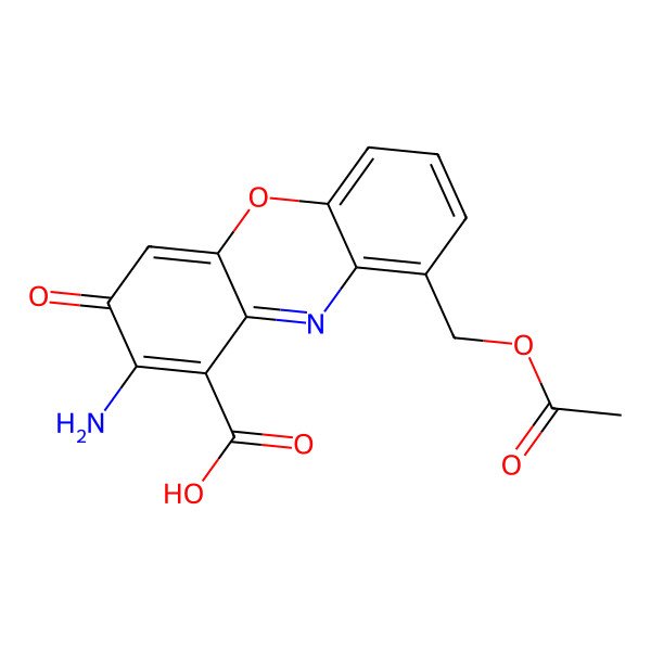 2D Structure of 9-(Acetyloxymethyl)-2-amino-3-oxophenoxazine-1-carboxylic acid