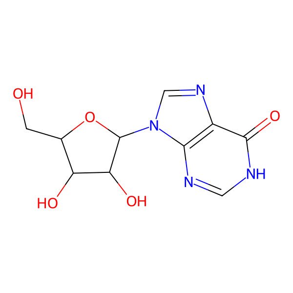 2D Structure of 9-alpha-D-Arabinofuranosyl-1,9-dihydro-6H-purin-6-one