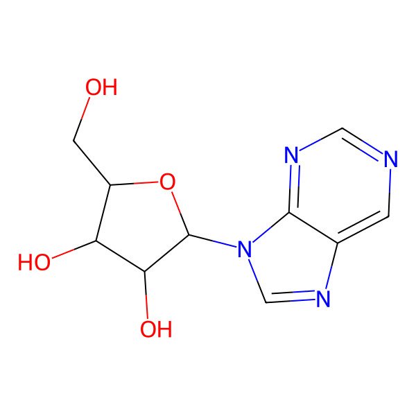 2D Structure of 9-(b-D-Ribofuranosyl)purine