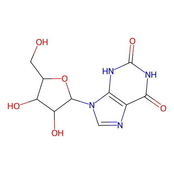 2D Structure of 9-beta-D-Ribofuranosylxanthine
