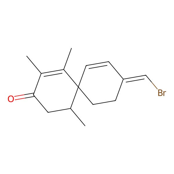 2D Structure of 9-(Bromomethylidene)-1,4,5-trimethylspiro[5.5]undeca-4,10-dien-3-one
