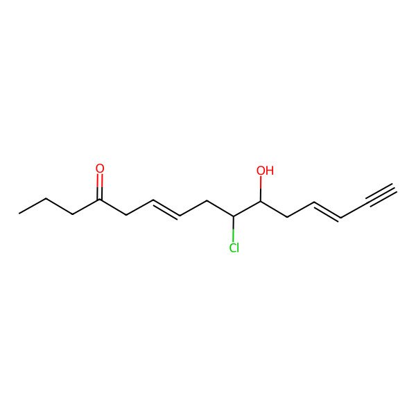 2D Structure of 9-Chloro-10-hydroxypentadeca-6,12-dien-14-yn-4-one