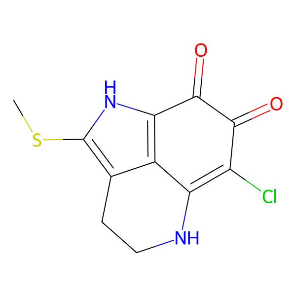 2D Structure of 9-chloro-3-methylsulfanyl-2,7-diazatricyclo[6.3.1.04,12]dodeca-1(12),3,8-triene-10,11-dione