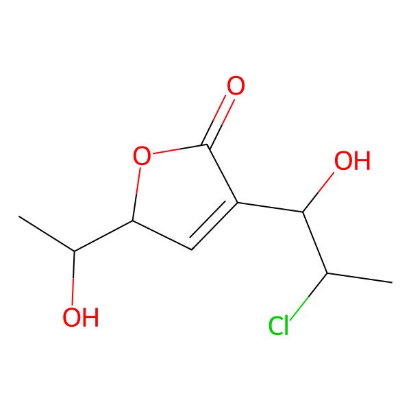 2D Structure of 9-Chloro-8-hydroxy-8,9-deoxyasperlactone