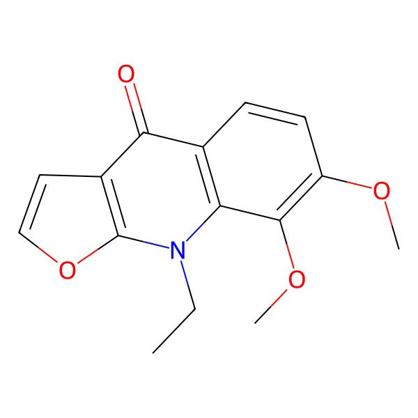 2D Structure of 9-Ethyl-7,8-dimethoxyfuro[2,3-b]quinolin-4-one