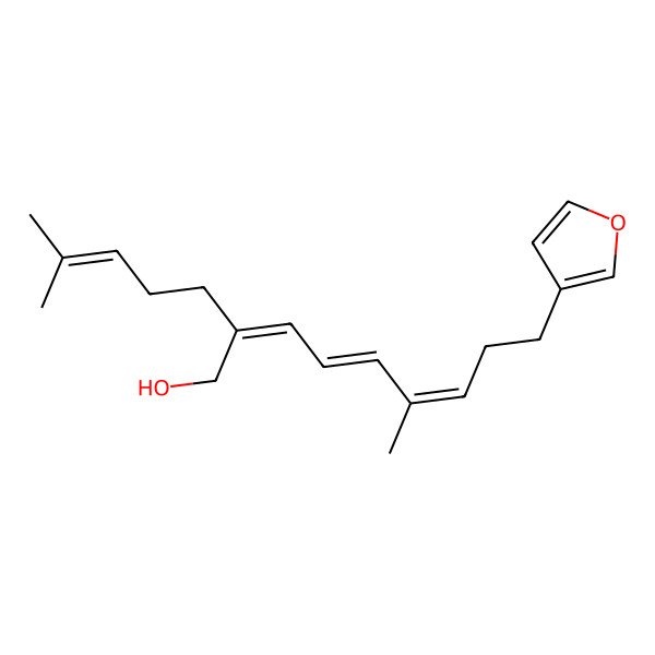 2D Structure of 9-(Furan-3-yl)-6-methyl-2-(4-methylpent-3-enyl)nona-2,4,6-trien-1-ol