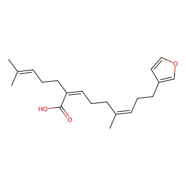 2D Structure of 9-(Furan-3-yl)-6-methyl-2-(4-methylpent-3-enyl)nona-2,6-dienoic acid