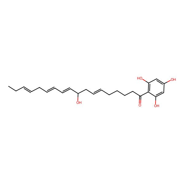 2D Structure of 9-Hydroxy-1-(2,4,6-trihydroxyphenyl)octadeca-6,10,12,15-tetraen-1-one